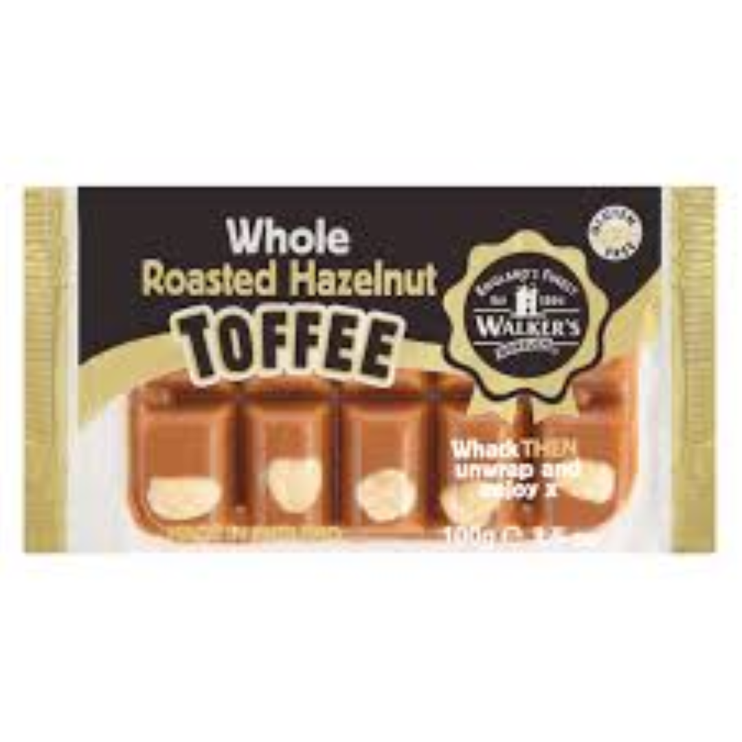 WALKERS ROASTED HAZELNUT TOFFEE 100G